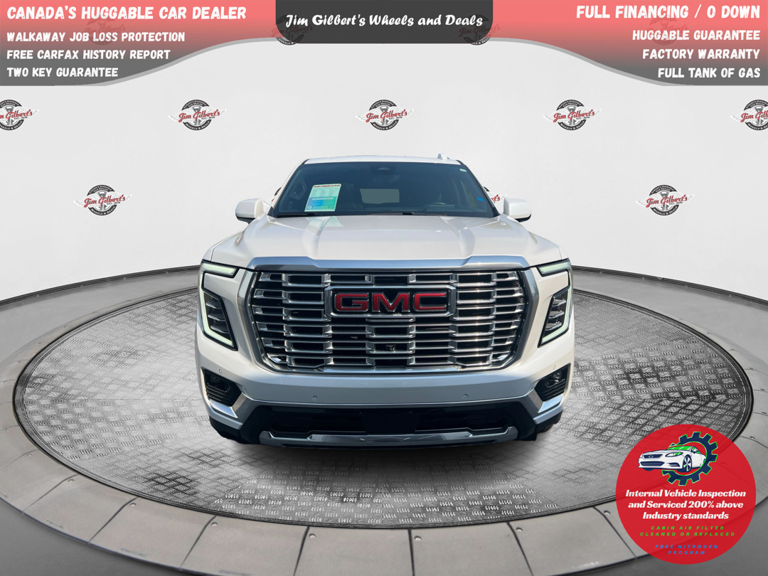 White Frost Tricoat 2025 GMC Yukon SUV / Crossover Four-Wheel Drive Automatic
